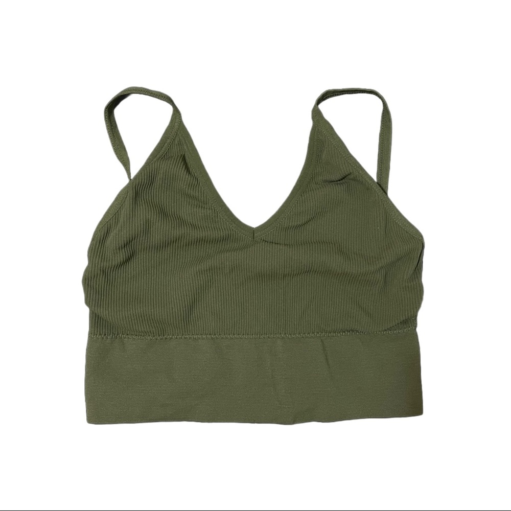 Green Seamless Crop Tank Top